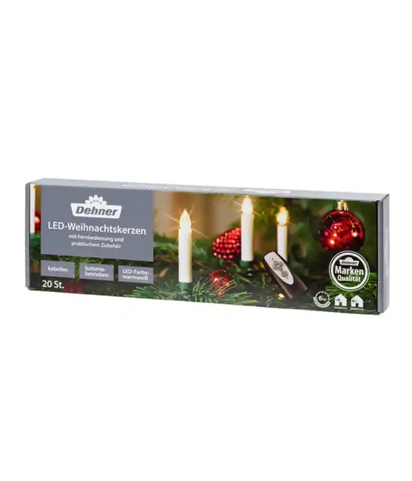 Bild 1 von Dehner LED-Christbaumkerzen, creme, 20er-Set