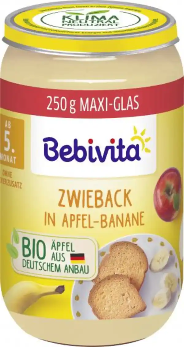 Bild 1 von Bebivita Frucht & Getreide Apfel-Banane-Zwieback