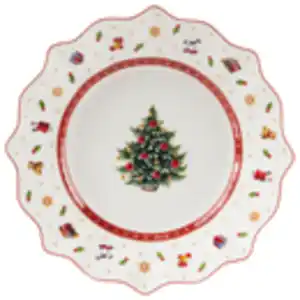 Villeroy & Boch Frühstücksteller Toys Delight, Mehrfarbig, Rot, Weiß, Keramik, Weihnachten, rund, Essen & Trinken, Geschirr, Teller, Kuchenteller