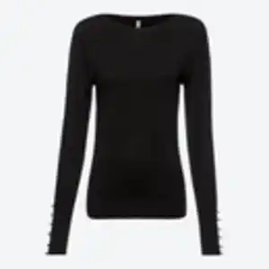 Damen-Pullover mit Zierknöpfen, Black