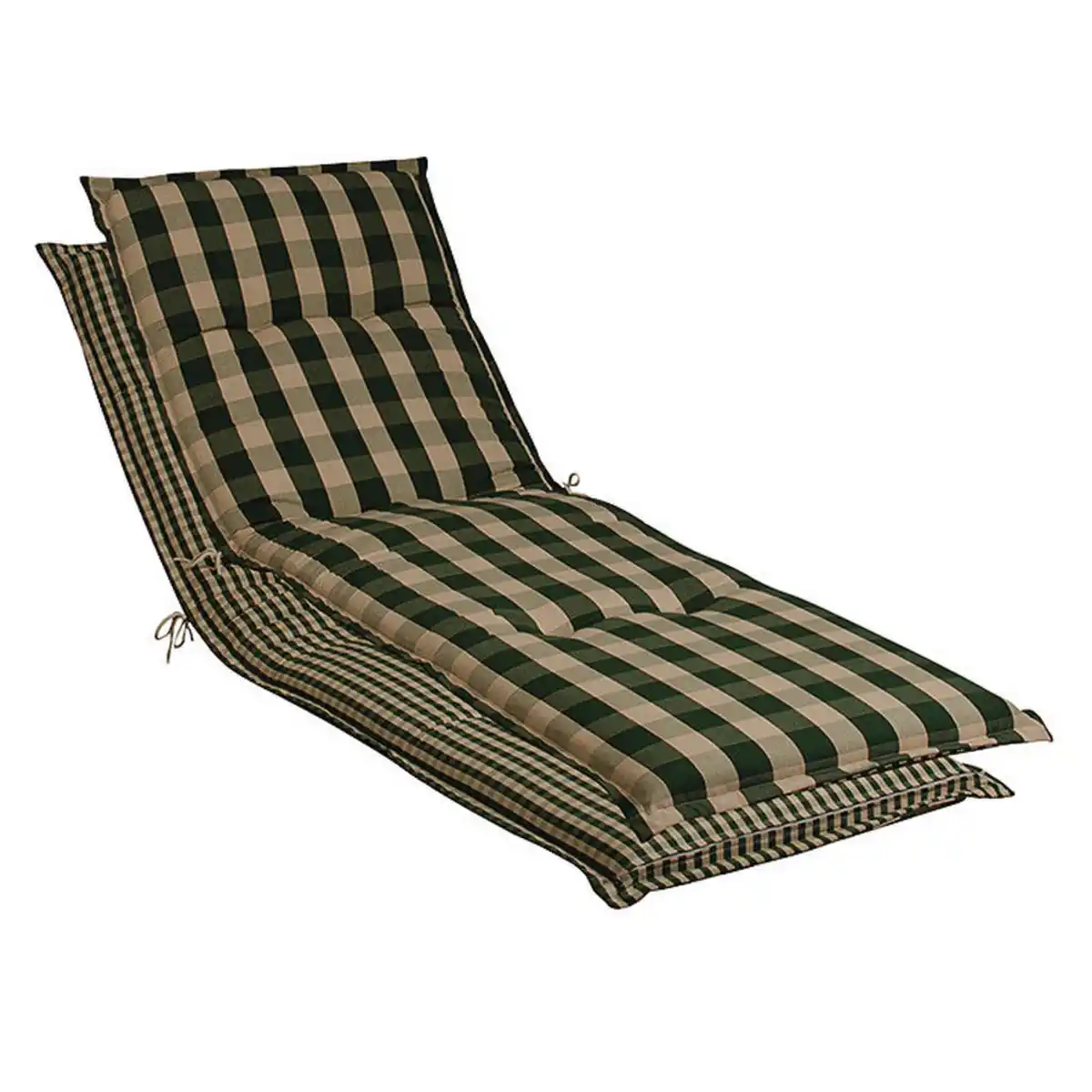 Bild 1 von Xxxl Liegenauflage, Dunkelgrün, Beige, Textil, Karo, Füllung: Schaumstoff, Vlies, 63x10x190 cm, Made in Germany, Outdoor-Kissen, Liegenauflagen