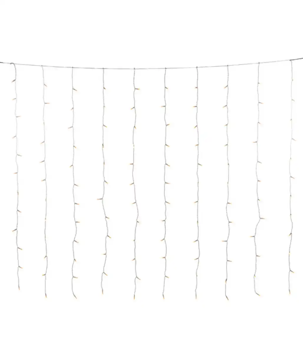 Bild 1 von Konstsmide LED-Lichtervorhang, 120 LEDs, bernsteinfarben, ca. B140/H120 cm