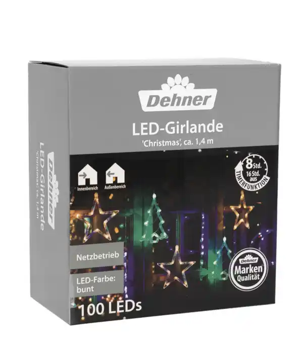 Bild 1 von Dehner LED-Girlande, bunt, ca. L140/B70 cm