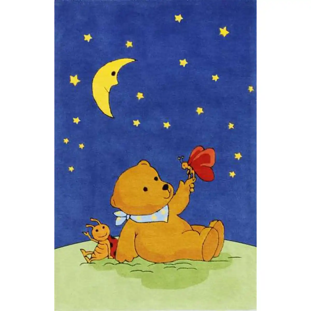 Bild 1 von Xxxl Kinderteppich Mondbär, Blau, Grün, Textil, Tier, rechteckig, 70x140 cm, Textiles Vertrauen - Oeko-Tex®, für Fußbodenheizung geeignet, Teppiche & Böden, Teppiche, Kinderteppiche