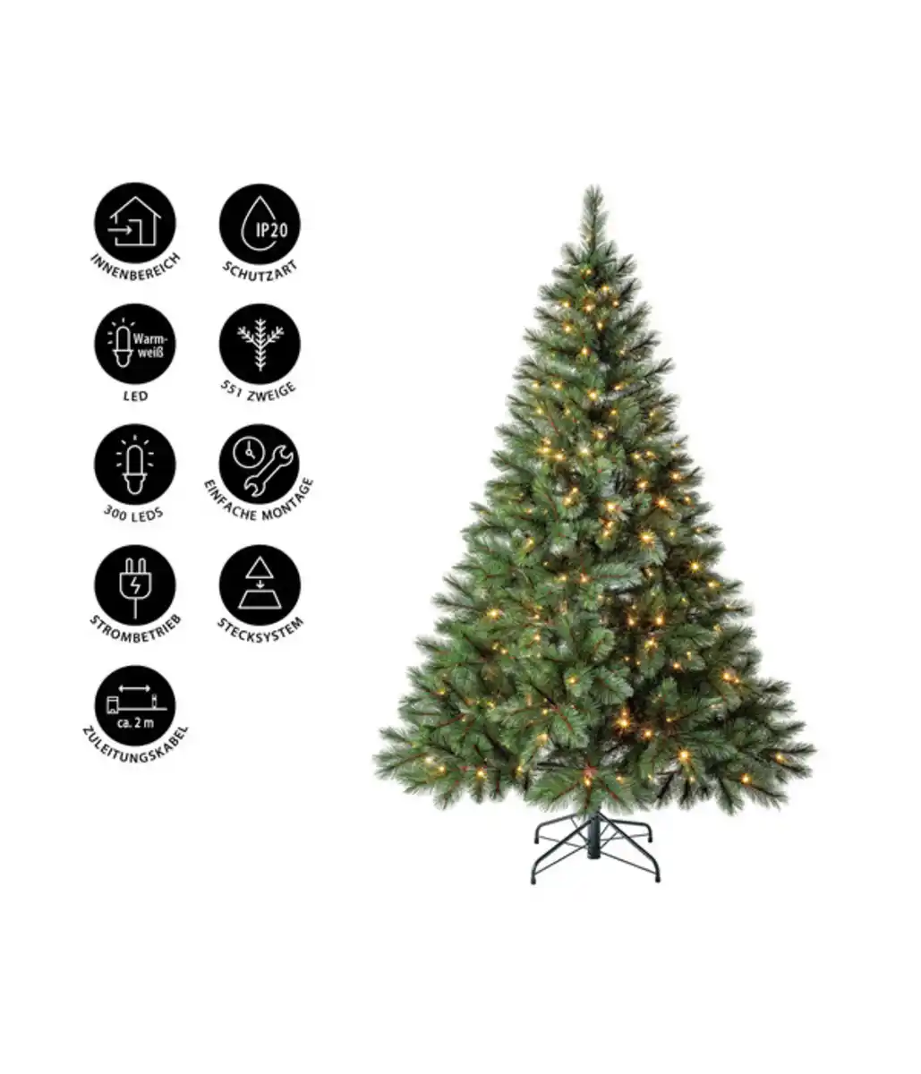 Bild 4 von Dehner künstlicher LED-Weihnachtsbaum Ivar, ca. H210 cm