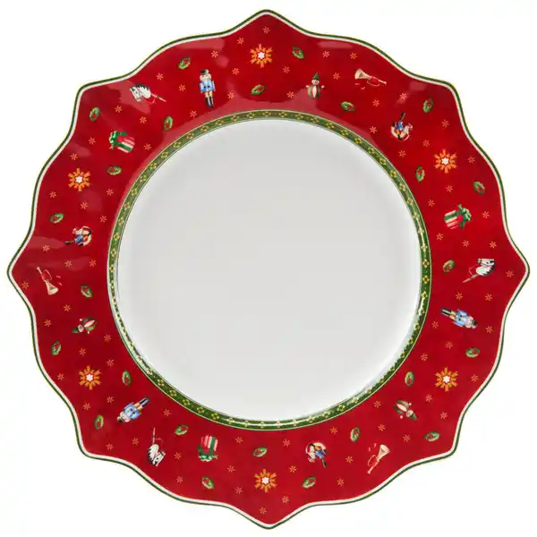 Bild 1 von Villeroy & Boch Speiseteller Toys Delight, Grün, Mehrfarbig, Rot, Weiß, Keramik, Weihnachten, rund, Essen & Trinken, Geschirr, Teller, Speiseteller