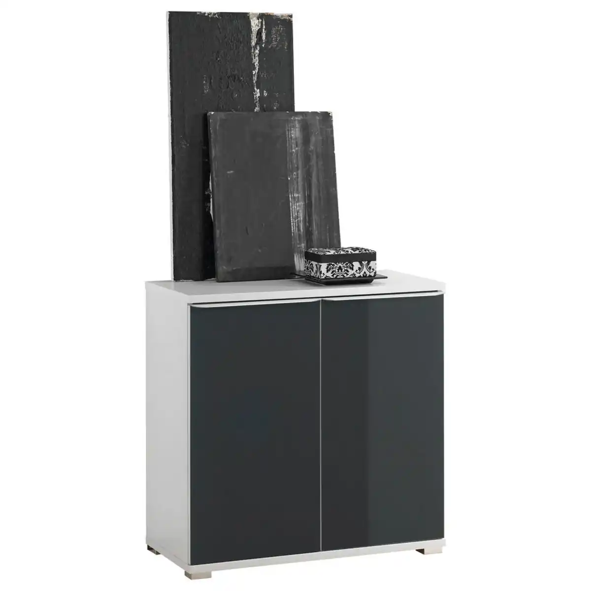 Bild 1 von Moderano Kommode, Anthrazit, Weiß, Holzwerkstoff, 2 Fächer, 80x80x40 cm, Lga, Goldenes M, BQ - Bündnis für Qualität, Made in Germany, Typenauswahl, stehend, in verschiedenen Größen erhältlich