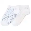 Bild 1 von 2 Paar Damen Sneaker-Socken mit Rollbündchen WEISS