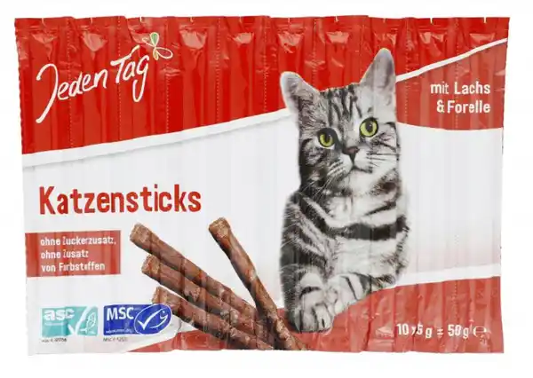 Bild 1 von Jeden Tag Katzensticks Lachs & Forelle