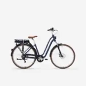 E-Bike City-Bike 28 Zoll Elops 900E niedriger Einstieg dunkelblau EINHEITSFARBE