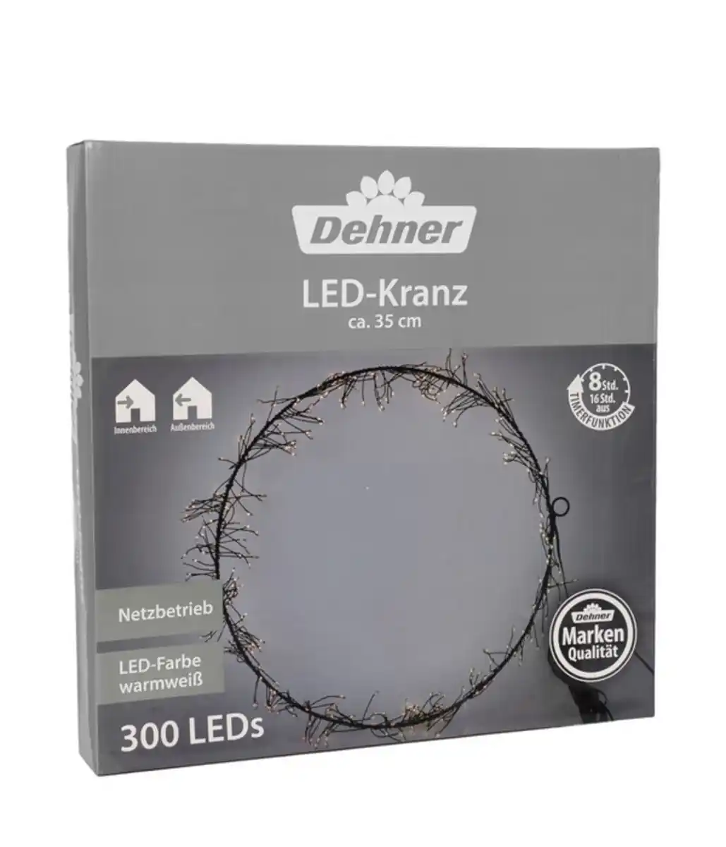 Bild 3 von Dehner LED-Kranz, 300 LEDs, warmweiß, ca. Ø35 cm