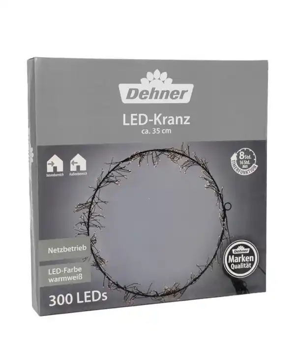 Bild 3 von Dehner LED-Kranz, 300 LEDs, warmweiß, ca. Ø35 cm