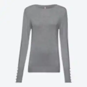 Damen-Pullover mit Zierknöpfen, Gray