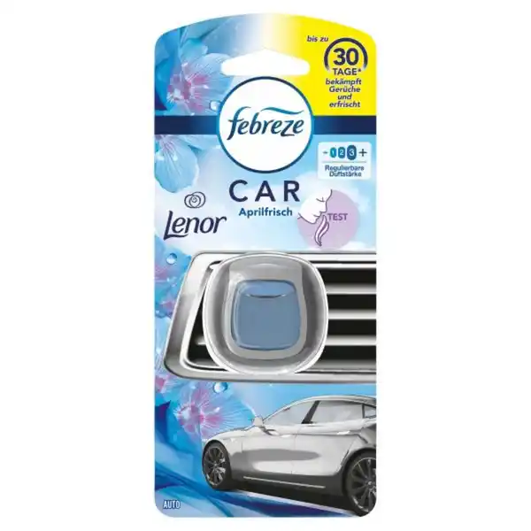 Bild 1 von Febreze Auto Lufterfrischer Starterset Lenor Aprilfrisch entfernt Gerüche im Auto