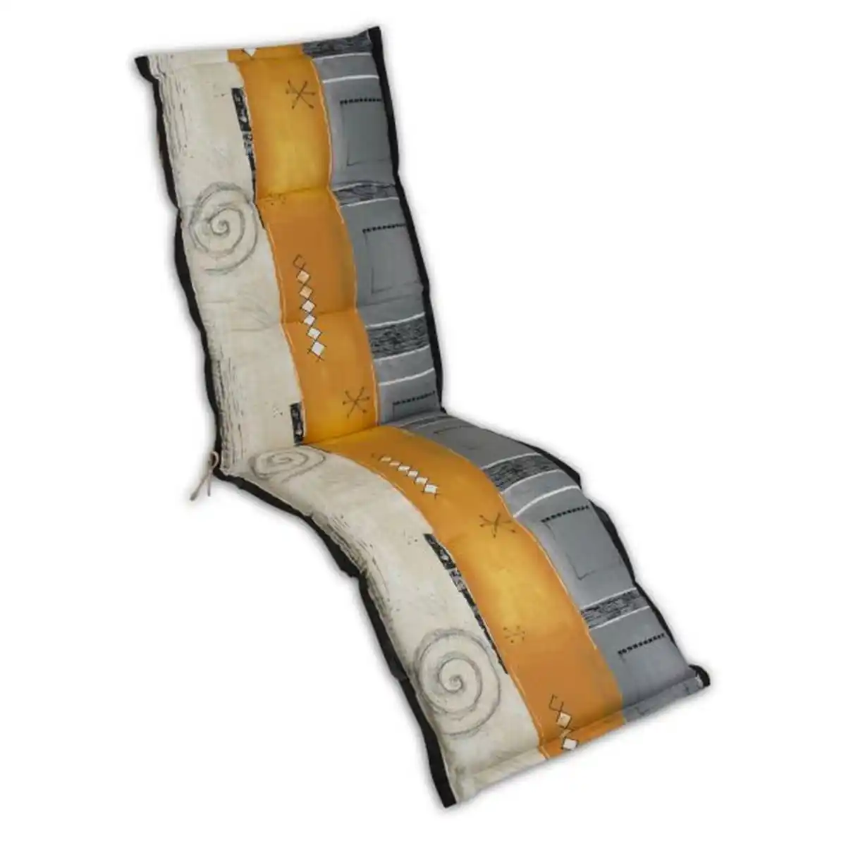 Bild 1 von Xxxl Relaxsesselauflage, Grau, Natur, Orange, Textil, Streifen, Füllung: Schaumstoff, Vlies, 50x8x170 cm, Made in Germany, Outdoor-Kissen, Sesselauflagen