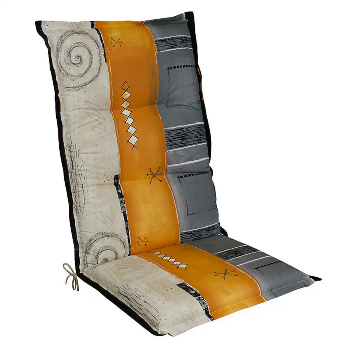 Bild 1 von Xxxl Sesselauflage, Grau, Natur, Orange, Textil, Streifen, Füllung: Schaumstoff, Vlies, 50x9x120 cm, Made in Germany, Outdoor-Kissen, Sesselauflagen