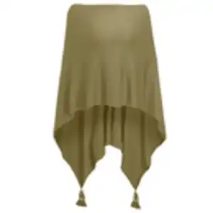 Damen Poncho mit Tasseln KHAKI