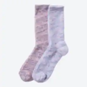 Damen-Kuschelsocken in Mélange-Optik, 2er-Pack, Violet