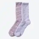 Bild 1 von Damen-Kuschelsocken in Mélange-Optik, 2er-Pack, Violet