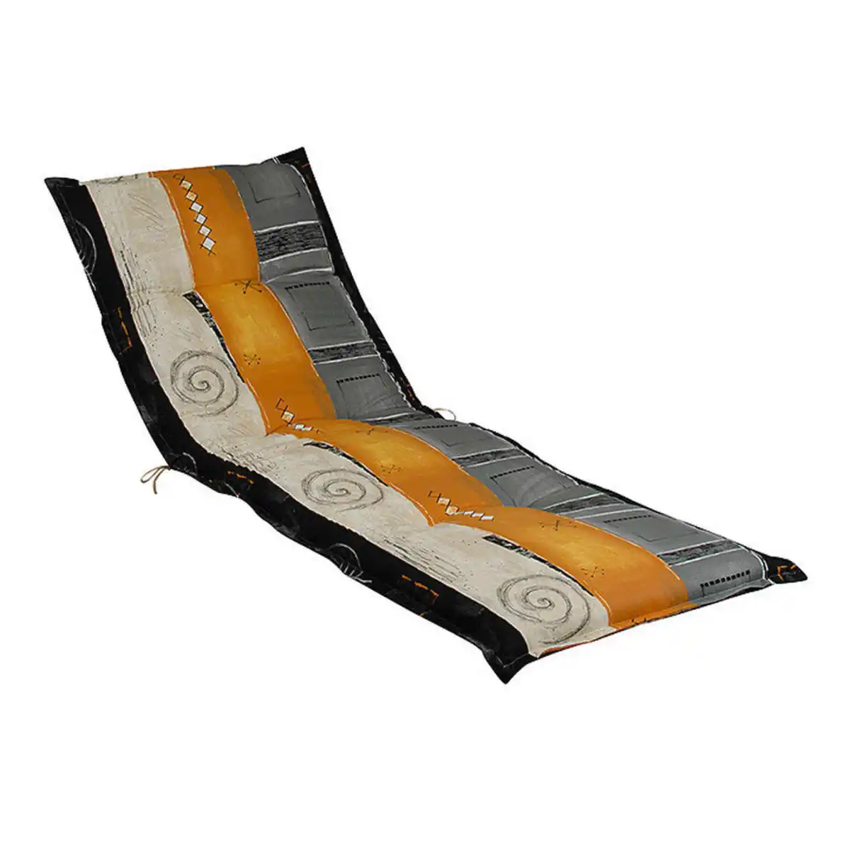 Bild 1 von Xxxl Liegenauflage, Grau, Natur, Orange, Textil, Streifen, Füllung: Vlies, Schaumstoff, 63x9x190 cm, Made in Germany, Outdoor-Kissen, Liegenauflagen