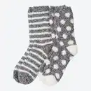 Bild 1 von Damen-Kuschelsocken mit unterschiedlichen Musterungen, 2er-Pack, Gray