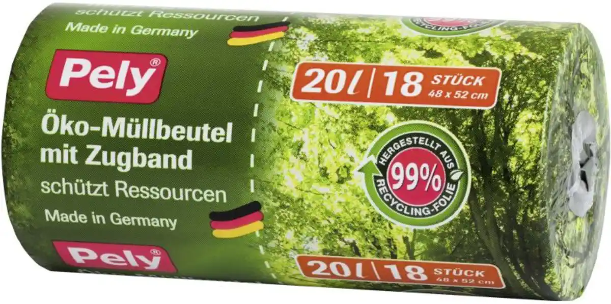 Bild 1 von Pely Öko-Müllbeutel mit Zugband 20 Liter