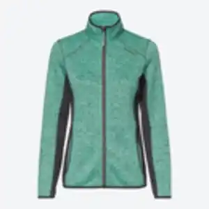 Damen-Fleecejacke mit Kontrasteinsätzen, Turquoise