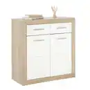 Bild 1 von Xora Kommode, Weiß, Sonoma Eiche, Holz, 1 Fächer, 2 Schubladen, 82x88 cm, Typenauswahl, in verschiedenen Größen erhältlich, Wohnzimmer, Kommoden & Sideboards, Kommoden