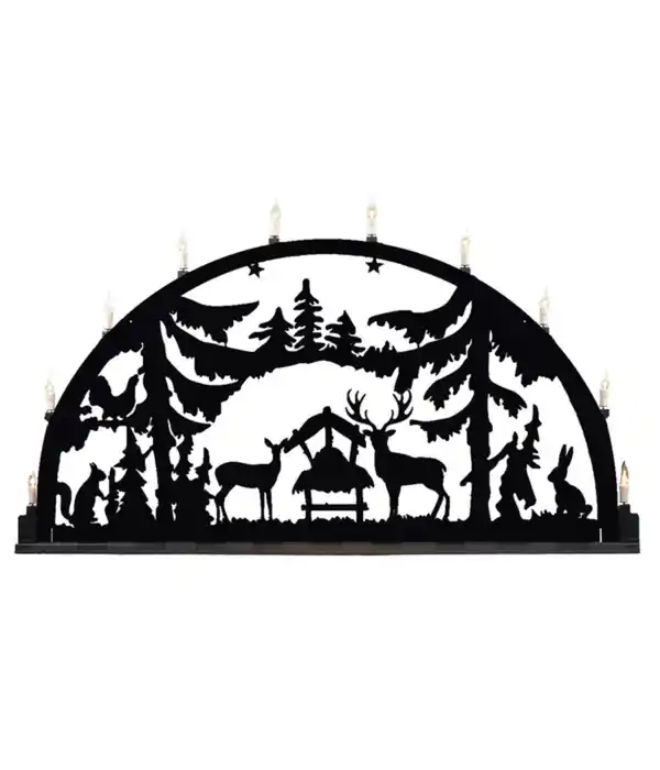 Bild 1 von HGD Metall-Schwibbogen Wald, mit LED-Beleuchtung, ca. B100/H50/T10 cm