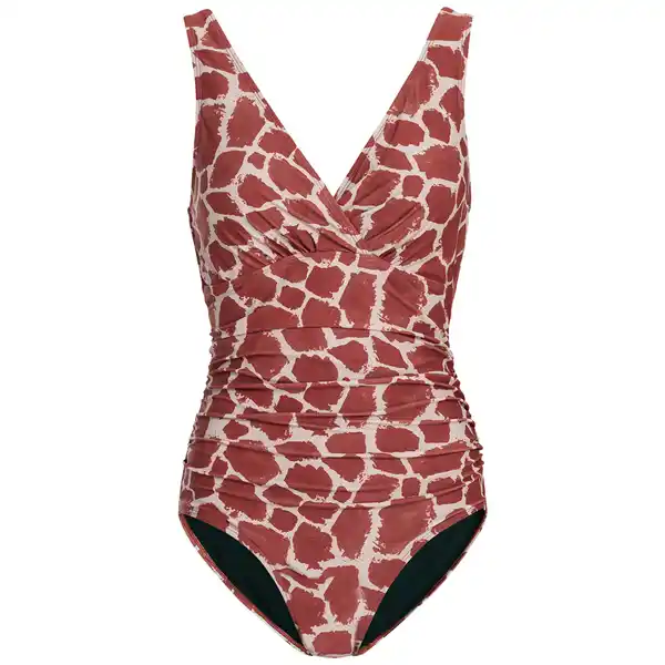 Bild 1 von Damen Shape-Badeanzug im Animal-Look DUNKELROT / CREMEWEISS