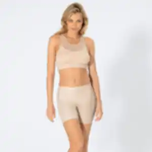 Damen-Radlerhose in nahtloser Qualität, Beige