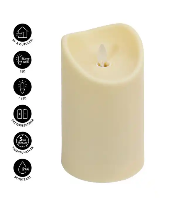 Bild 3 von Dehner LED-Outdoor-Kerze, creme, warmweiß