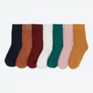 Unisex-Socken mit unterschieldichen Farbkombinationen, 7er-Pack, Pink