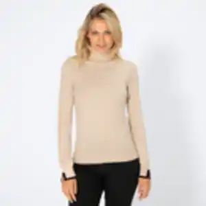 Damen-Rollkragen-Pullover in verschiedenen Farben, Beige