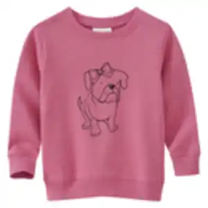 Mädchen Sweatshirt mit Hunde-Print DUNKELROSA