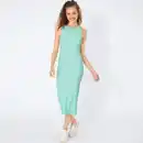 Bild 1 von Damen-Kleid in Rippen-Optik, Turquoise