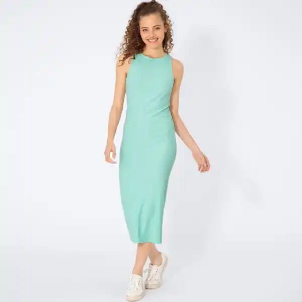 Bild 1 von Damen-Kleid in Rippen-Optik, Turquoise