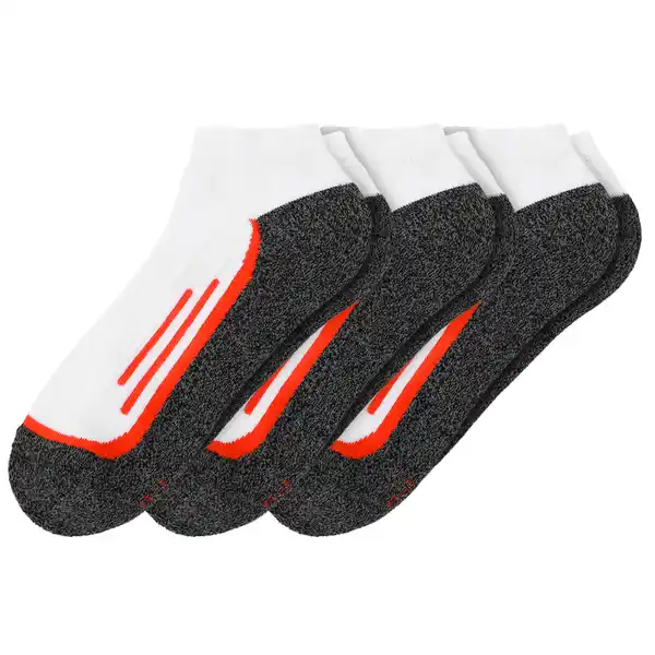 Bild 1 von 3 Paar Herren Trekking-Sneaker-Socken im Set WEISS / ORANGE / GRAU