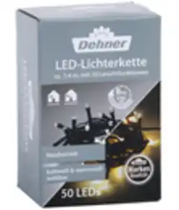 Dehner LED-Lichterkette, 50 LEDs, warmweiß/kaltweiß