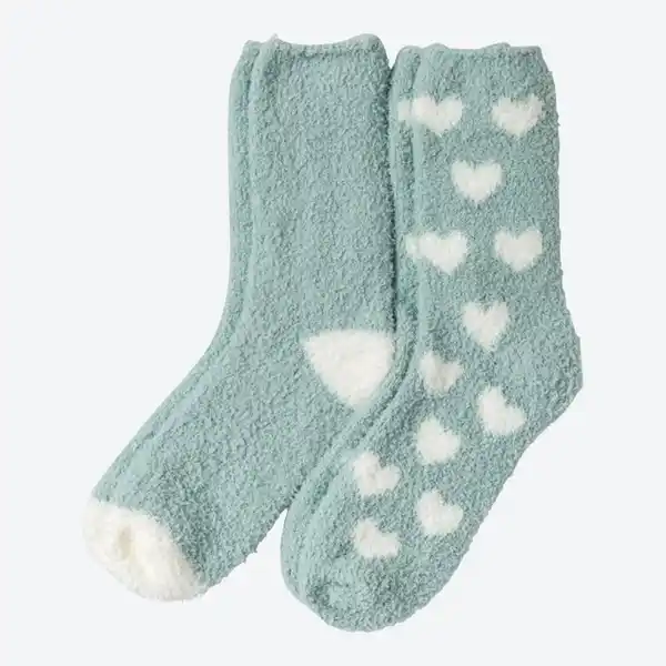 Bild 1 von Damen-Kuschelsocken mit unterschiedlichen Musterungen, 2er-Pack, Green