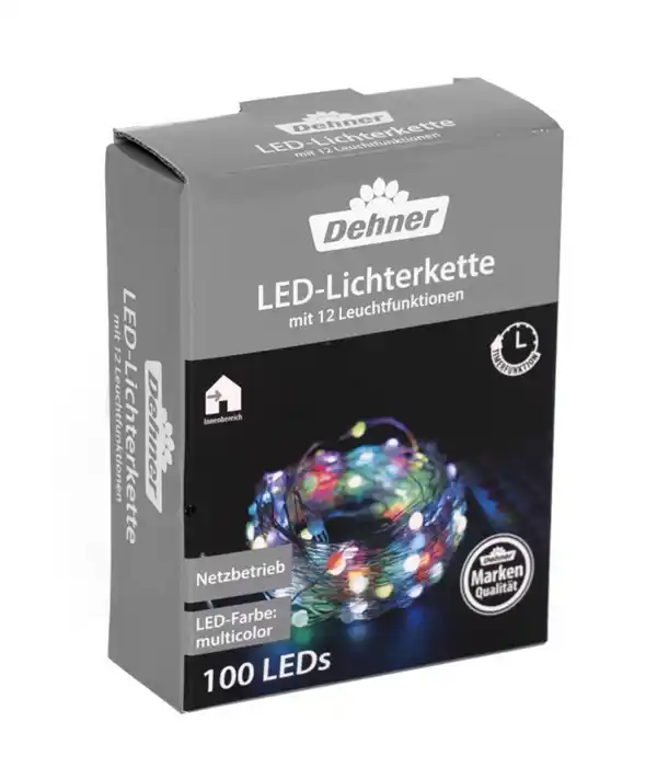 Bild 1 von Dehner LED-Lichterkette, 100 LEDs, bunt, ca. L990 cm