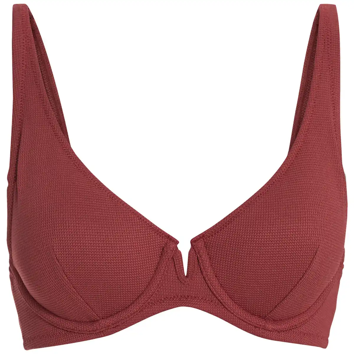 Bild 1 von Damen Bikinioberteil mit feiner Struktur DUNKELROT