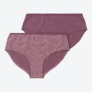 Damen-Panty mit Blümchenmuster, 2er-Pack, Light-violet