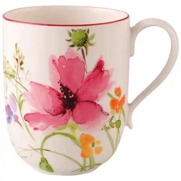 Bild 1 von Villeroy & Boch Kaffeebecher Mariefleur Basic, Mehrfarbig, Weiß, Keramik, Floral, 480 ml, Kaffee & Tee, Tassen, Kaffeebecher