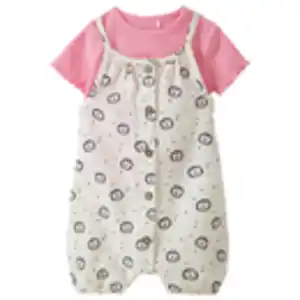 Newborn Overall und T-Shirt im Set HELLBEIGE / ROSA