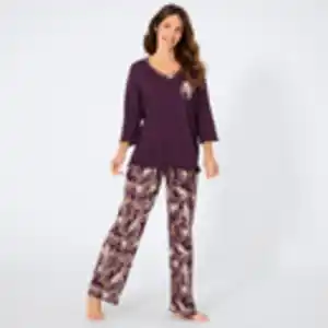 Damen-Pyjama aus Baumwolle, Dark-violet