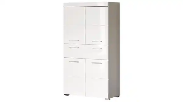 Bild 1 von Bad Hochschrank weiß hochglanz 4 Türen 73 cm - AMANDA