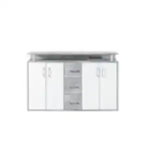 Highboard Drift Beton-Optik/Weiß 139 x 90 x 34 cm