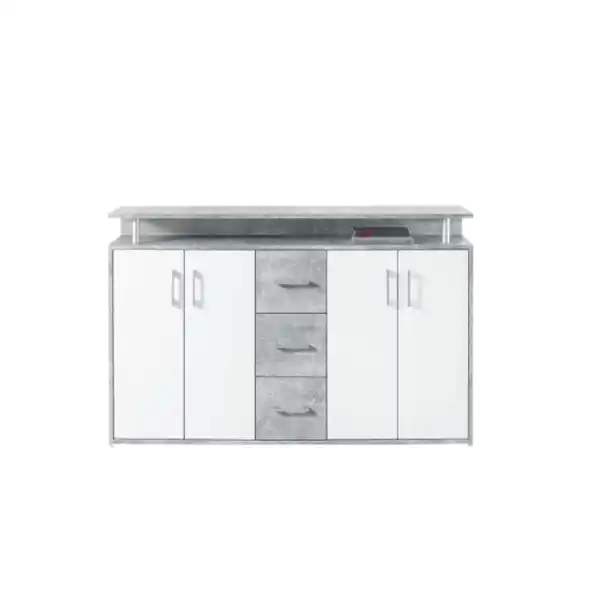 Bild 1 von Highboard Drift Beton-Optik/Weiß 139 x 90 x 34 cm