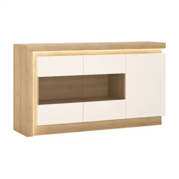 Bild 1 von Sideboard Lyon Riviera Eiche-Optik Weiß Hochglanz